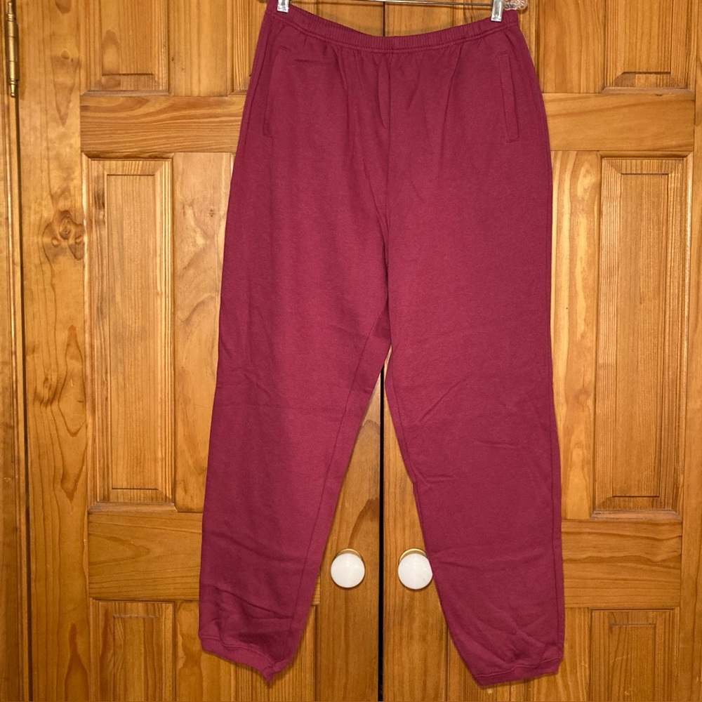 NWOT Blair Vintage 90s Pull On Fleece Pants Elastic Waist Pink Size L Large